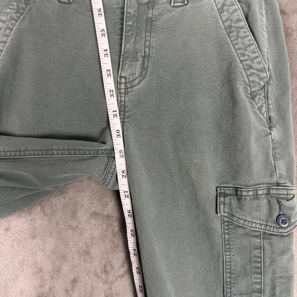 American Eagle Stretch Cargo Pants Women’s 0 Green Utility Y2K Cotton Blend - Picture 5 of 7